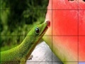 Παιχνίδι Hungry chameleons slide puzzle