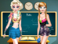 Παιχνίδι Elsa And Anna Highschool Fashion