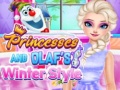 Παιχνίδι Princesses And Olaf's Winter Style