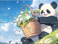 Παιχνίδι Jigsaw Puzzle: Basket Flower Panda