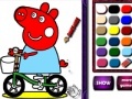 Παιχνίδι Piggy on bike. Coloring