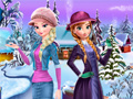 Παιχνίδι Elsa and Anna Winter Dress Up
