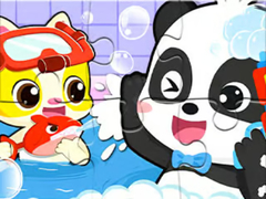 Παιχνίδι Jigsaw Puzzle: Baby Panda Shower Time