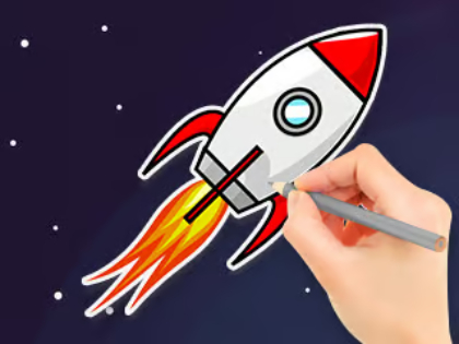 Βιβλίο ζωγραφικής: Flying Rocket .