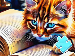 Παιχνίδι Jigsaw Puzzle: Cat Reading