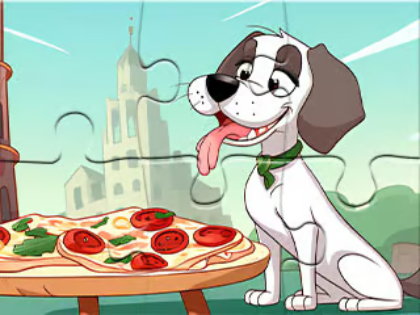 Παζλ: Dog Eating Pizza .