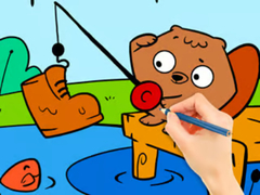 Παιχνίδι Coloring Book: Fishing Squirrel