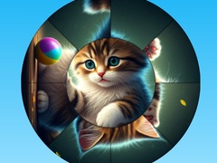 Παιχνίδι Round Jigsaw Puzzle Collect Pictures with Cute Kittens