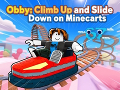 Παιχνίδι Obby: Climb Up and Slide Down on Minecarts