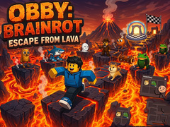 Παιχνίδι Obby: Brainrot escape from Lava