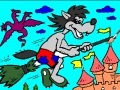 Παιχνίδι Coloring: Wolf on a broomstick